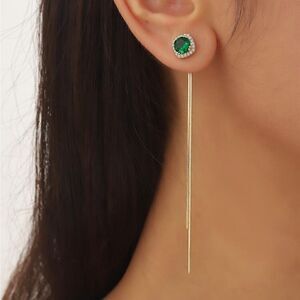 Green diamond earrings S367